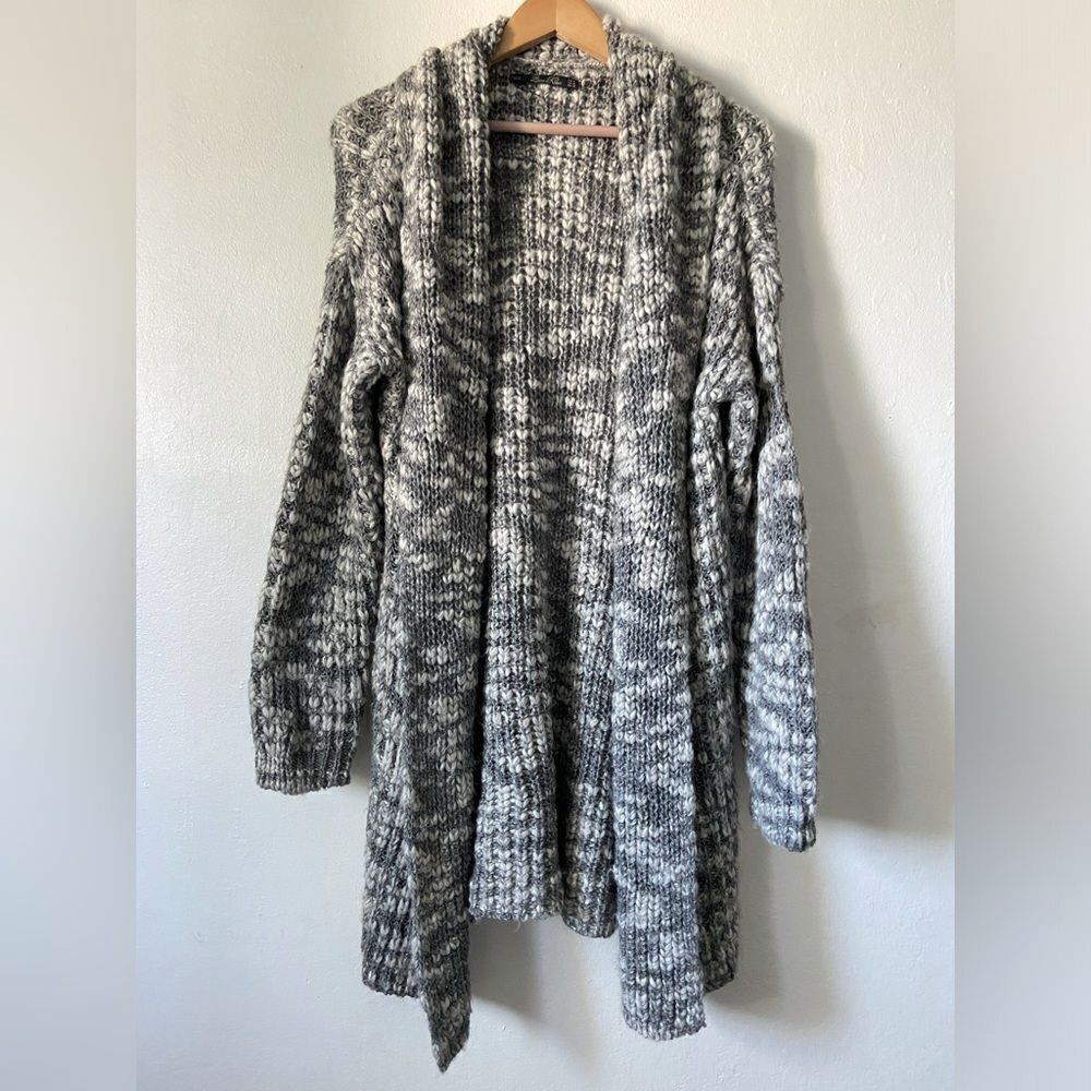Zara Knit - Chunky Knit Wool Blend Open Cardigan